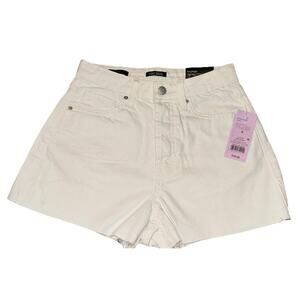 Wild Fable Womens White Denim High Waist Shorts Size 0 Distressed Hem NWT